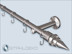 Curtain set completely in stainless steel model Sont-16mm end pieces Spike incl. curtain hooks