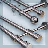 Double-track stainless steel curtain rods for wall mounting