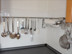 Custom-made stainless steel V2A kitchen rail, 16mm diameter L-shaped bend
