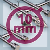 Ø10 mm double-track curtain rods made of stainless steel for wall mounting