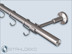 Window rod for curtains,Model Top 20 Single,Round tube diameter 20mm,with S-Hooks,made entirely of stainless steel