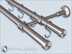 Simple curtain rail,20mm dia.,two-track,Top 20 mounts,Stainless steel cap end knobs,with curtain hooks