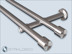 Double track curtain rod 20mm,Rod bracket Sont-20,cylinder tail,without rings  hooks,Stainless steel