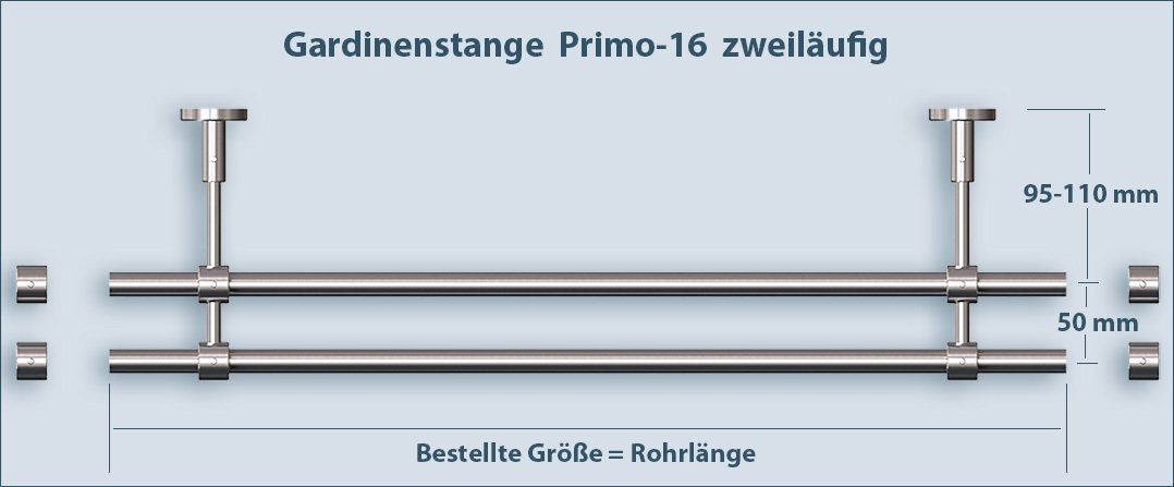 Correctly measure the modern 2-barrel rod Primo-16 made of stainless steel and order the right length