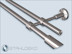 Double-track style set made of stainless steel,Tube 16mm with Primo-16 brackets,Turris finials and without curtain hooks.