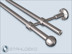 Modern stainless steel curtain rod,16mm diameter,double-track with Primo-16 brackets,Ball end pieces and without curtain rings.