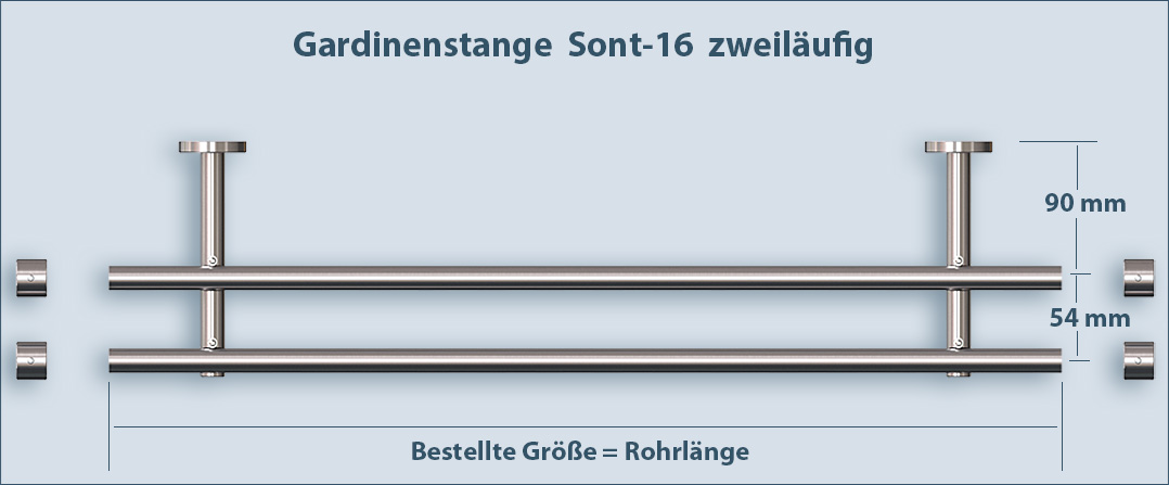 2-track curtain rod Sont-16: measure the length correctly and order the right size