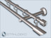 Simple 2-track curtain rod, 16mm Rohr,Sont-16 rod bracket,Turris tails,including rings and curtain hooks,Stainless steel