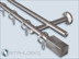 Elegant double curtain rod, 16mm Edelstahlrohr,Are-16 Halter,cone end pieces,Including rings and curtain hooks