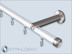 Stylish curtain rail Sont-20 with shiny white aluminum inner profile,20mm diameter,The end cap,Wall brackets and hooks made of stainless steel