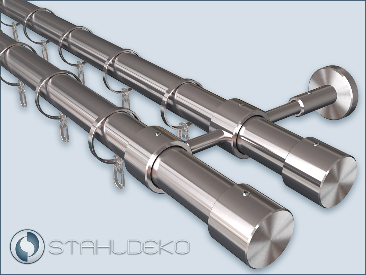 Dekotechnik Article: Curtain rods Primo28, double-barreled with rings