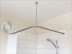 L-shaped Shower Curtain Rail made of Stainless Steel and Aluminum with White Curtain