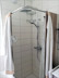L-shaped Curved Shower Curtain Bar, Wall and Ceiling Mounting, Aluminum and Stainless Steel