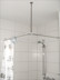 L-Shaped Shower Rod, 2x Wall Mounting and 1x Ceiling Mounting