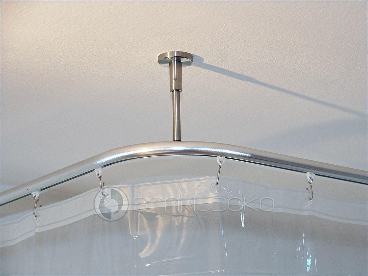 Steel Decor Shower Curtain Rod unsplit, the corner is curved, freely placeable ceiling hangers