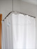 Shower Tray, Sloped Ceiling, Corner Shower Curtain Rod, Ceiling Mounting with Joint