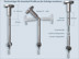 Inner run shower rod for slopes, roof slopes, wall slopes with joint system
