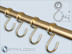 Dimensional Sketch of Brass-Plated Steel Ring Hook for Poles up to 16mm in Diameter