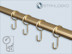 Order brass hook made of steel, brass-plated, for curtain rod with a diameter of 16.