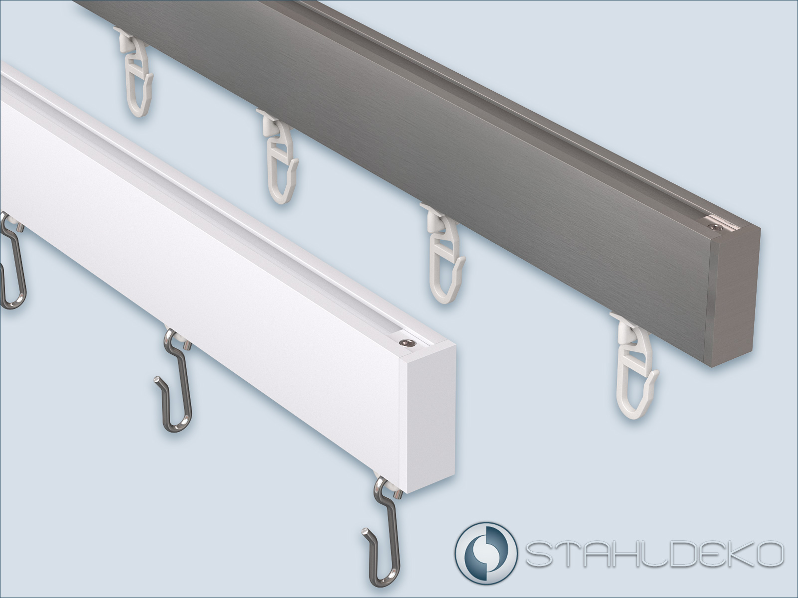 Inner Glide Double Profile 14x35mm in Stainless Steel Look or Gloss White