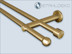 Brass curtain rod post16 - Ball, 2-track