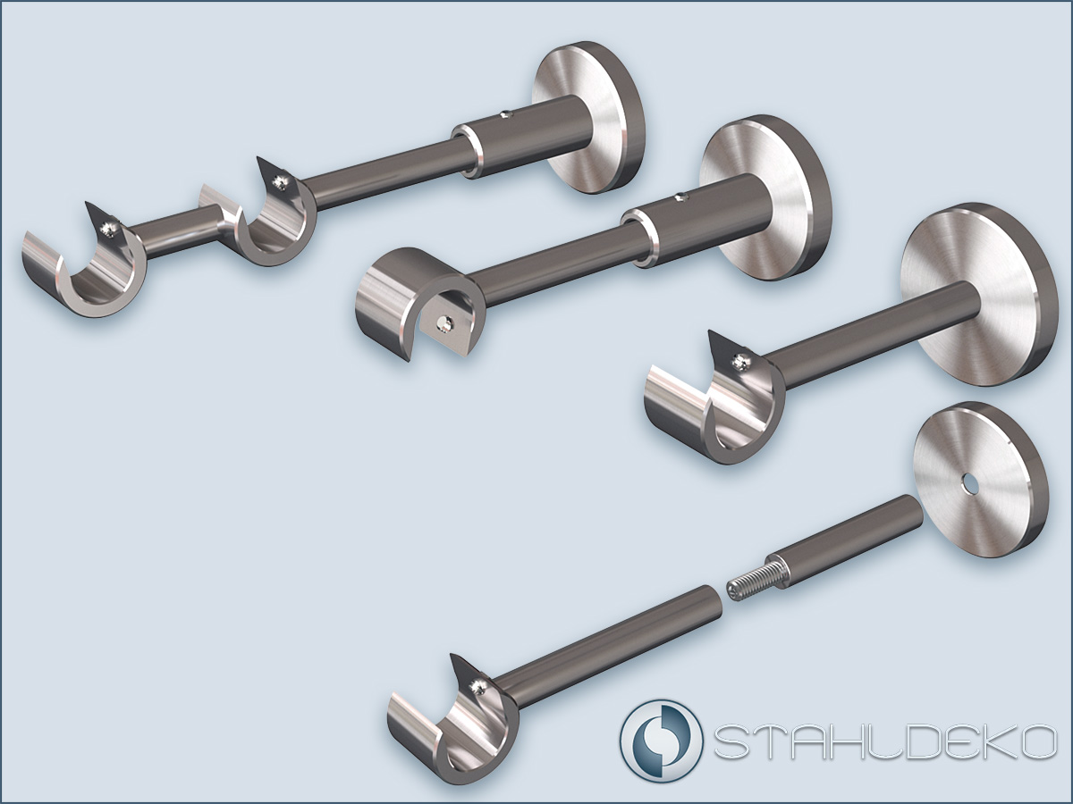 Bracket Top-16mm for Round Tube Curtain Rods and Inner Track