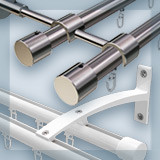 Inner rail curtain rods: Inner rail systems for window decoration with inner rail rods