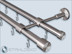 Curtain rod with internal track Top-20 double track for wall attachment