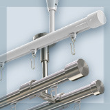 Inner rails and inner track rails for ceiling mounting 1- and 2-track