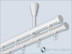 Inner track curtain rod 2-track for ceiling mounting, all in white