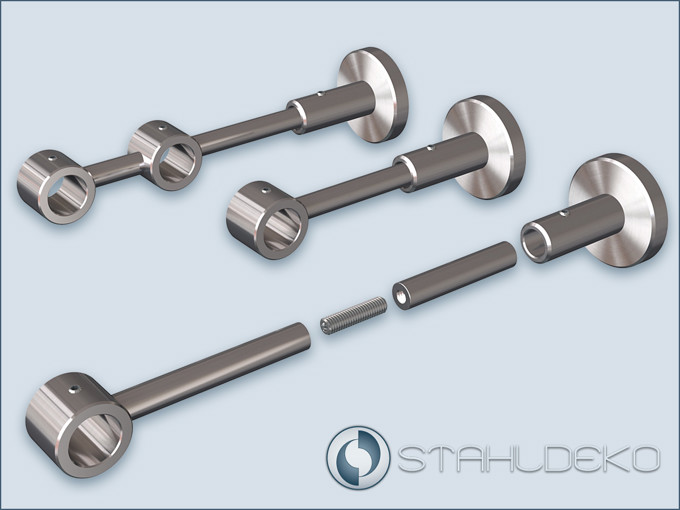 Bracket Primo-16mm for style sets with the round tube made of stainless steel