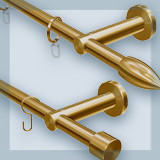 Curtain Rods 1-track made of brass for wall and ceiling mounting