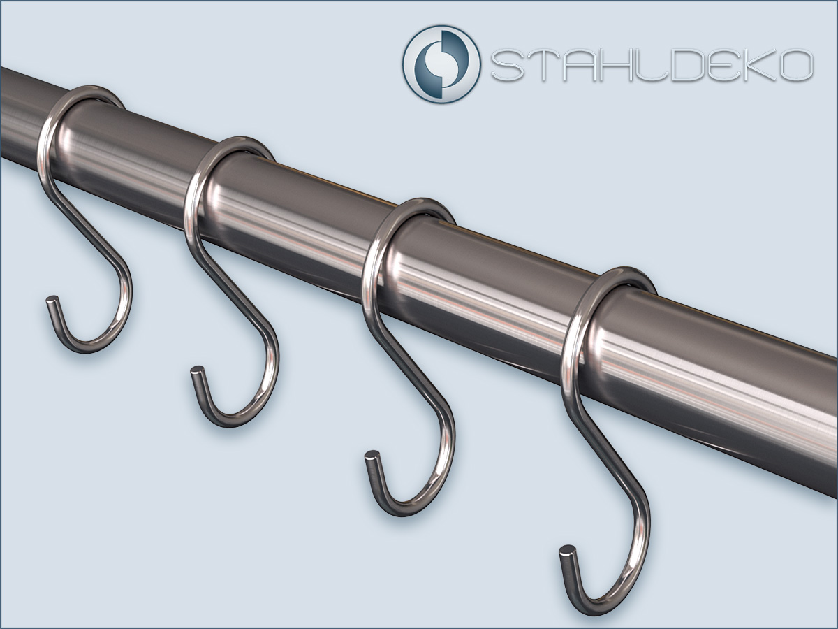 Stainless Steel S-hook, made of V2A, for rods and tubes up to 20mm diameter