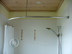 Shower rail for quadrant shower or level shower area