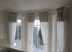 White curtain rod for bay window,Curved trapezoidal shape,Custom-made